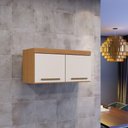 Ver imagem 2 de Armário Aéreo Granada 80cm 2 Portas MDP Off White e Cinamomo Arte Móveis