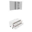 Ver imagem 3 de Kit Lavabo com Gaveteiro e Espelheira Mármore Branco Tecno Mobili