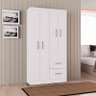 Guarda Roupa Solteiro Milão 4 Portas Branco Brilho – Poquema - 1