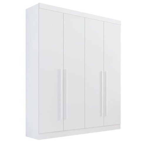 Guarda Roupa Solteiro 4 Portas 3 Gavetas - da Vinci Plus-branco - Móveis D'doro