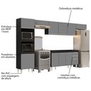 Ver imagem 3 de Armário de Cozinha Modulada 5 Peças CP13 Balcão sem Tampo Preto/Cinza - Lumil Lumil Móveis