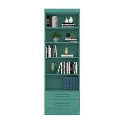 Estante Livreiro com 2 Gavetas Turquesa - Qmovi - 4