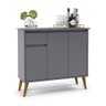 Aparador Buffet Veneza Cinza Pes Palito Ej - Lojas Lm - 1