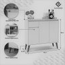 Aparador Buffet Veneza Cinza Pes Palito Ej - Lojas Lm - 5