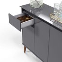 Ver imagem 4 de Aparador Buffet Veneza Cinza Pes Palito Ej - Lojas Lm