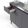 Aparador Buffet Veneza Cinza Pes Palito Ej - Lojas Lm - 4