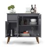 Aparador Buffet Veneza Cinza Pes Palito Ej - Lojas Lm - 3