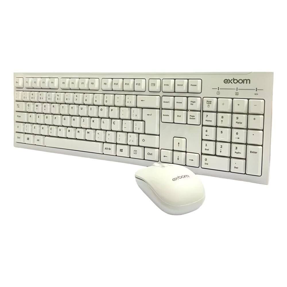 Kit Teclado e Mouse sem Fio Bk-s1000k 4367 Branco - Exbom