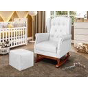 Ver imagem 1 de Poltrona Letícia canoa e Puff corino branco PHOENIX BABY