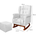 Ver imagem 3 de Poltrona Letícia canoa e Puff corino branco PHOENIX BABY