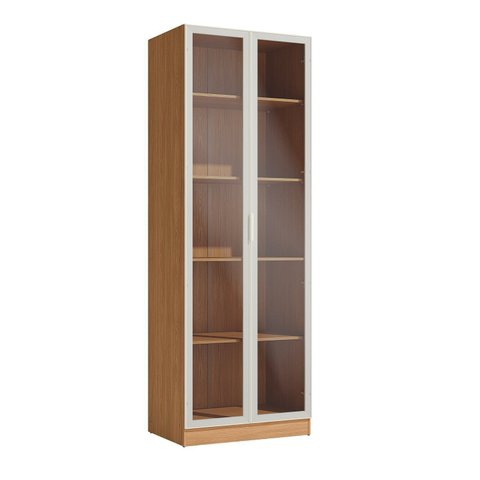 Roupeiro de Madeira com 2 Portas de Vidro