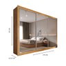 Guarda Roupa Cavich 3 Portas Espelhadas 100% Mdf Peroba - Móveis Europa - 4