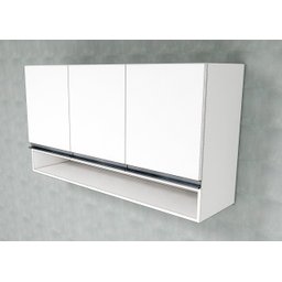 Armário Triplo Com Nicho 100% Mdf Branco 120X37X75cm - 1