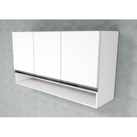 Armário Triplo Com Nicho 100% Mdf Branco 120X37X75cm