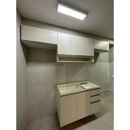 Armário Triplo Com Nicho 100% Mdf Branco 120X37X75cm - 3