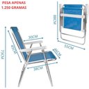 Ver imagem 3 de Cadeira Alta Sannet Alumínio Dobrável Resistente Azul