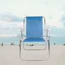 Ver imagem 4 de Cadeira Alta Sannet Alumínio Dobrável Resistente Azul