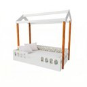 Ver imagem 1 de Cama Infantil Agatha Branca MDF Colchão Trança 5,5m Montessori Lúdica Premium - Rosa Verde e Amarelo