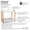 Ver imagem 3 de Cama Infantil Agatha Branca MDF Colchão Trança 5,5m Montessori Lúdica Premium - Rosa Verde e Amarelo