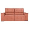Sofá Cama Retrátil Sala Vicenza Vicenza 210cm Suede Cor Coral - 6