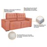 Sofá Cama Retrátil Sala Vicenza Vicenza 210cm Suede Cor Coral - 9