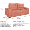 Sofá Cama Retrátil Sala Vicenza Vicenza 210cm Suede Cor Coral - 7