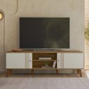 Ver imagem 1 de Rack Denver para TV até 75 '' Sala Compacto 160 cm Peternella:Nature/Off White
