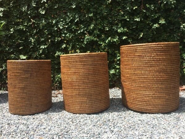 Cachepot redondo em rattan natural BAHAY - Grande 30x33cm - 4