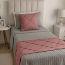 Ver imagem 3 de Peseira Drapeada Veludo Luxo 1,60x0,50m Dupla Face cama solteiro Rose