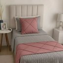 Ver imagem 1 de Peseira Drapeada Veludo Luxo 1,60x0,50m Dupla Face cama solteiro Rose