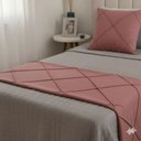 Ver imagem 4 de Peseira Drapeada Veludo Luxo 1,60x0,50m Dupla Face cama solteiro Rose