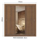 Ver imagem 3 de Guarda-Roupa Casal Madesa Lyon 3 Portas de Correr com Espelho 2 Gavetas Rustic Cor:Rustic