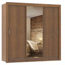 Ver imagem 2 de Guarda-Roupa Casal Madesa Lyon 3 Portas de Correr com Espelho 2 Gavetas Rustic Cor:Rustic