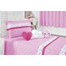 Kit Cobre Leito Colcha Solteiro Nuvem Infantil Menina 05 peças - Rosa - 2