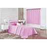Kit Cobre Leito Colcha Solteiro Nuvem Infantil Menina 05 peças - Rosa - 1