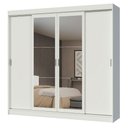 Ver imagem 2 de Guarda-Roupa Casal Madesa Austin 4 Portas de Correr com Espelhos 3 Gavetas Branco Cor:Branco