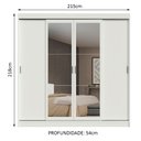Ver imagem 3 de Guarda-Roupa Casal Madesa Austin 4 Portas de Correr com Espelhos 3 Gavetas Branco Cor:Branco