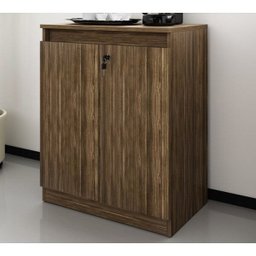 Balcão para Escritório Baixo 2 Portas com Chave 60cm Me4149 Tecno Mobili - Nogal - 2