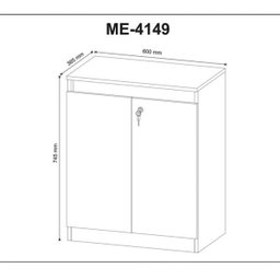 Balcão para Escritório Baixo 2 Portas com Chave 60cm Me4149 Tecno Mobili - Nogal - 6
