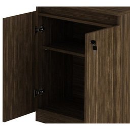 Balcão para Escritório Baixo 2 Portas com Chave 60cm Me4149 Tecno Mobili - Nogal - 5