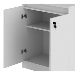 Balcão para Escritório Baixo 2 Portas com Chave 60cm Me4149 Tecno Mobili - Branco - 5