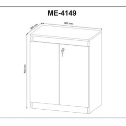 Balcão para Escritório Baixo 2 Portas com Chave 60cm Me4149 Tecno Mobili - Branco - 6