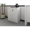 Ver imagem 1 de Balcão para Escritório Baixo 2 Portas com Chave 60cm Me4149 Tecno Mobili - Branco