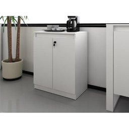Balcão para Escritório Baixo 2 Portas com Chave 60cm Me4149 Tecno Mobili - Branco - 1