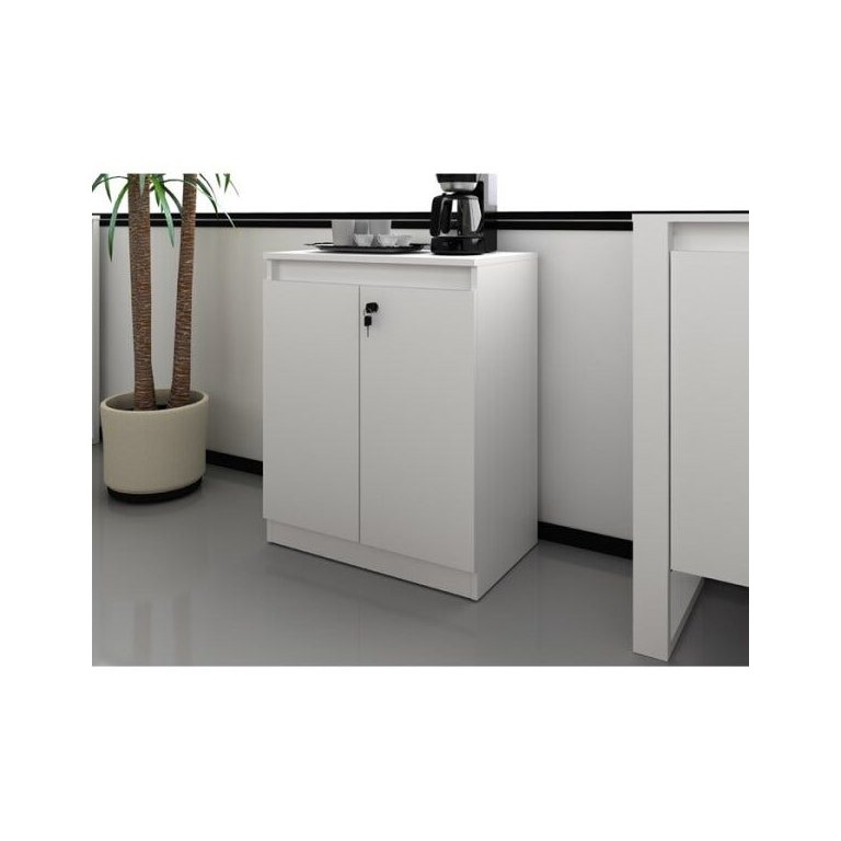 Balcão para Escritório Baixo 2 Portas com Chave 60cm Me4149 Tecno Mobili - Branco