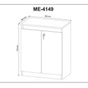 Ver mais imagens de Armário Baixo para Escritório 2 Portas e Chave ME4149 70cm Branco - Tecno Mobili