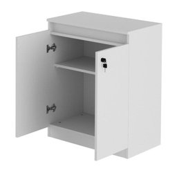 Balcão para Escritório Baixo 2 Portas com Chave 60cm Me4149 Tecno Mobili - Branco - 4