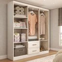 Ver imagem 2 de Guarda-roupa Solteiro Elise 6 Portas 2 Gavetas Branco - Panorama Móveis