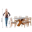 Ver imagem 6 de Conjunto de Mesa Sala de Jantar Tampo com Vidro 1,60m Grécia 6 Cadeiras Santiago Dobuê