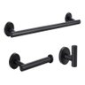 Kit De Acessórios Para Banheiro 3 Peças Aço Inoxidável Preto - 1
